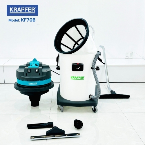 Máy hút bụi thùng nhựa Kraffer KF70B, công suất 2800W